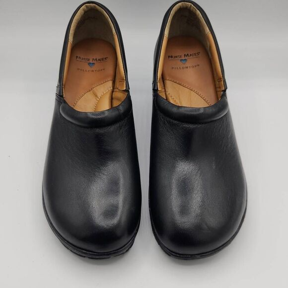 Nurse Mates Bryar Slip Resistant Clogs, Black, Women's 9.5 Nursing Pillowtop - Picture 1 of 9